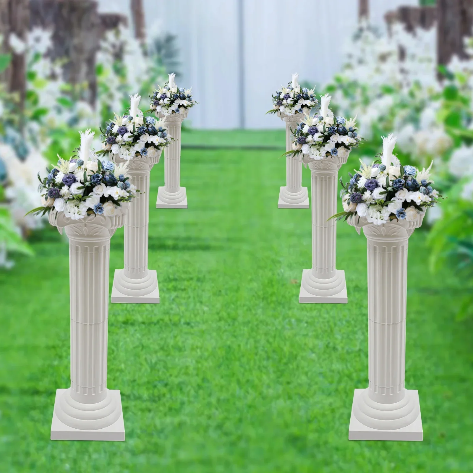 

%a Smooth Edge Wedding Landscaping Roman Pillar Adjustable Height Event Decorative Column Easy to Clean for Gardens/Lawns/Chur