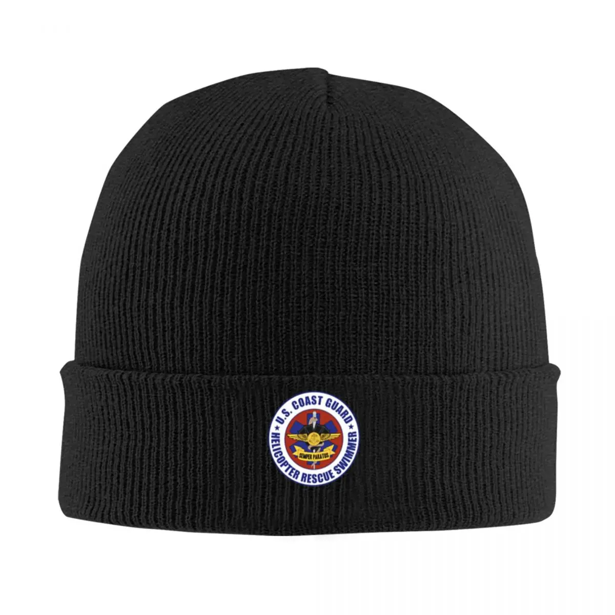 

USCG Helicopter Rescue Swimmer Patch A Knitted Hat Cap