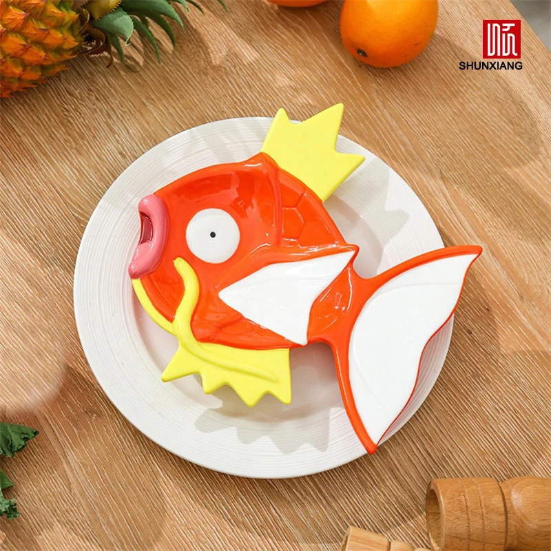 SHUNXIANG Pokémon Magikarp السيراميك طبق الطعام ثلاثية الأبعاد الإغاثة شكل لوحة المنزل قسط رائعة الخزف أدوات المائدة ديكور المطبخ #3