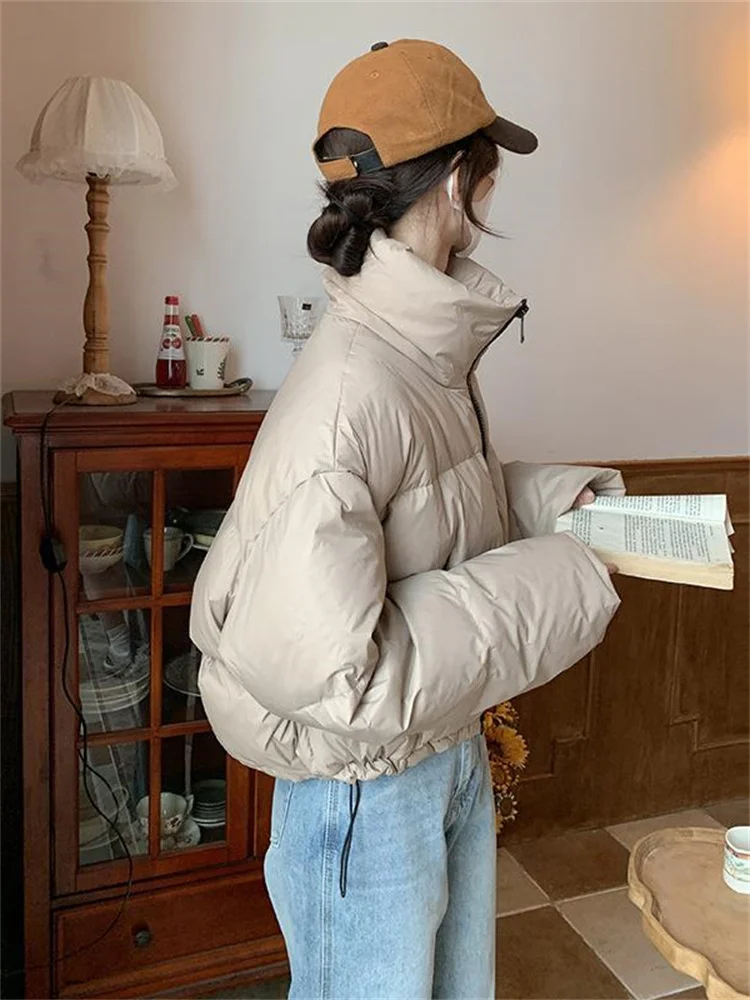 2024 New Fashion Vintage Long Sleeve Jackets Chic Casual Zippers Coat Thicken Warm Solid Parkas for Women Autumn Winter Parkas