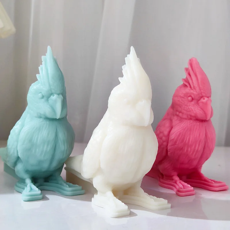 

Standing Parrot Aromatherapy Candle Soap Silicone Mold Handmade Bird Desktop Home Decoration Mold 3D Parrot Silicone Cake Mold