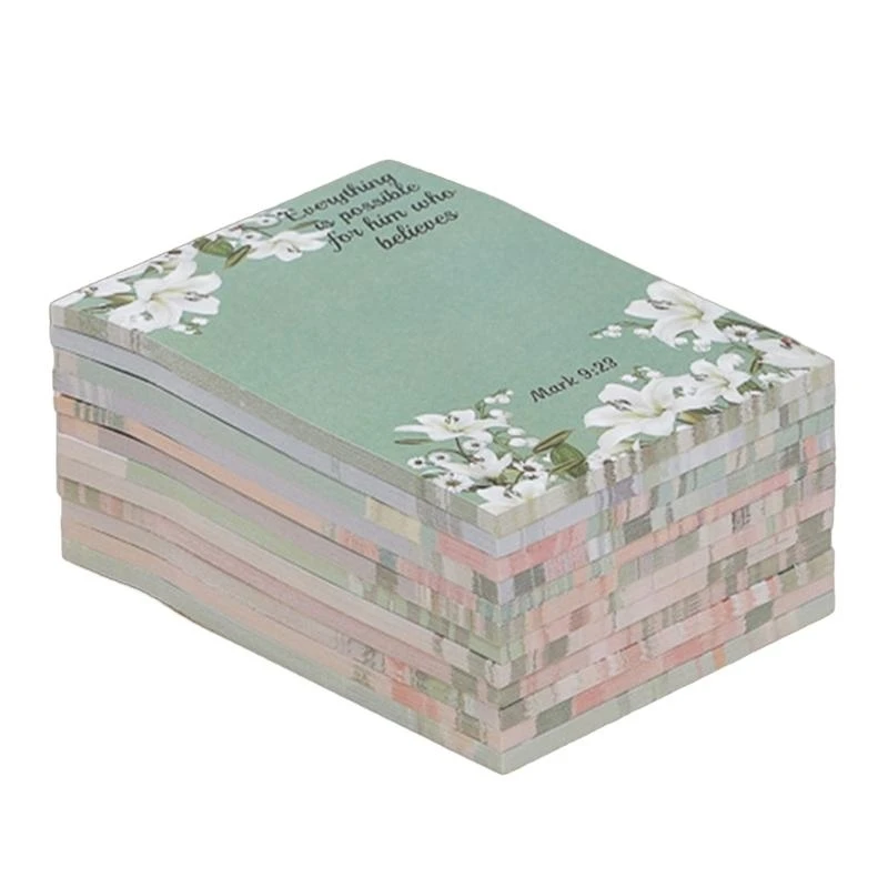 97QB 360 Sheets Sticky Note Flower Print Note Paper 3x4Inch Pocket Notepad Self-Adhesive Note Paper, 30 Sheets/Pad Unllined