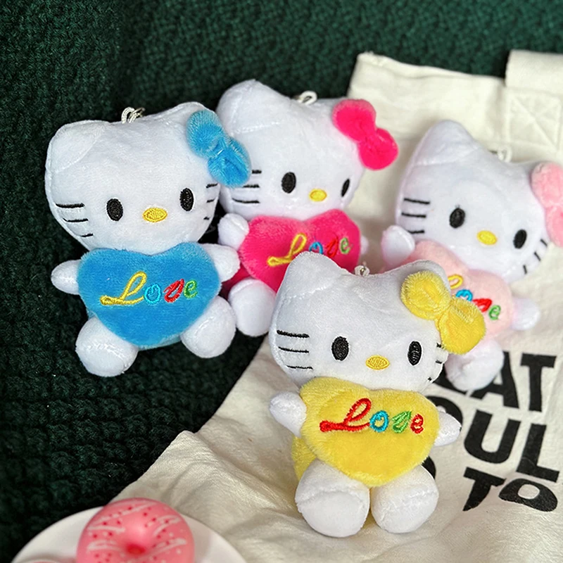 Sanrio Lovely Hello Kitty Plush Keychain Kawaii Anime Kt Backpack Pendant Soft Stuffed Cartoon peluche Stuffed Doll Gift For Kid