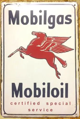 1 pcs,Mobil oil pegasus certified special service metal sign retro tins