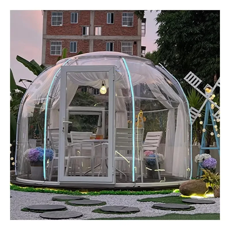 High-End Transparent Inflatable Dome House Outdoor Camping Luxurious Tent Metal Star Room Powder Coated for Celebrity Tourism