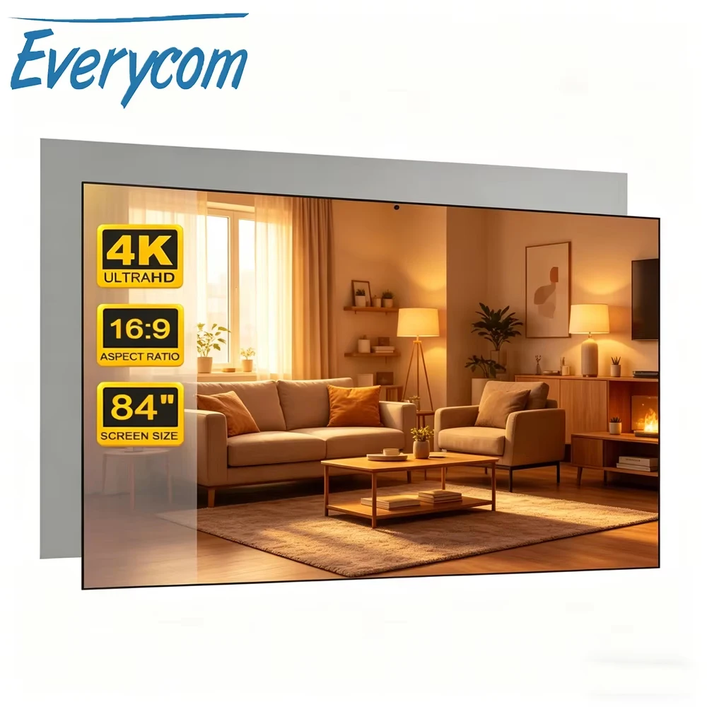 Everycom Projektor-Leinwand, reflektierend, verbesserte Helligkeit, 100 und 120 Zoll, Stoff-Projektionsleinwand, tragbar, für alle Projektoren