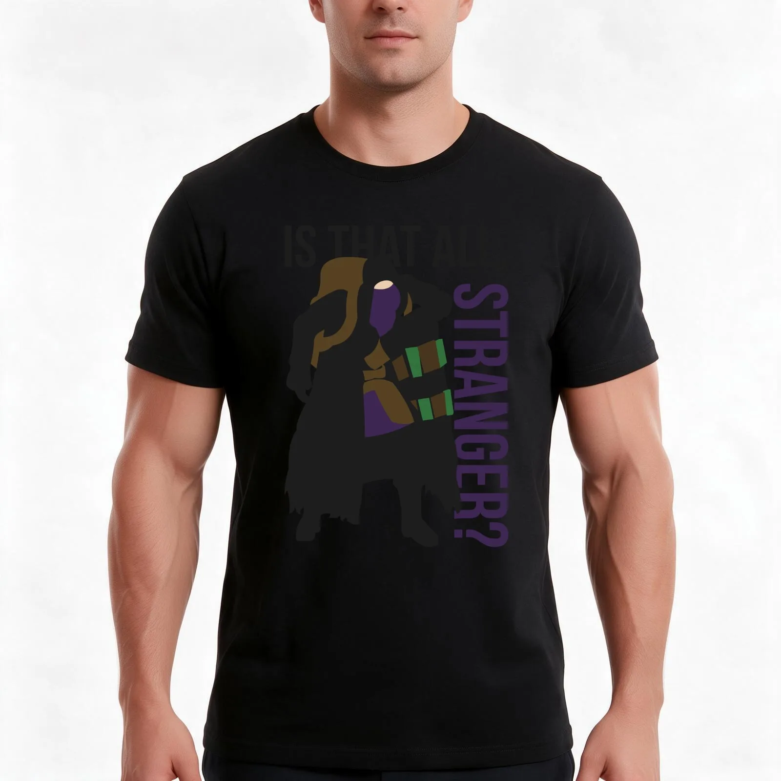 Is that all, stranger? T-Shirt, Summer Casual Cotton Tee, Oversized Streetwear Tops, Vintage Graphic Print, Unisex Men Women