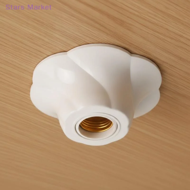 New E27 Rose Shaped Pendant Lamp Holder Minimalist White Fixed Base Socket Base Ceiling Wall Light Base Holder
