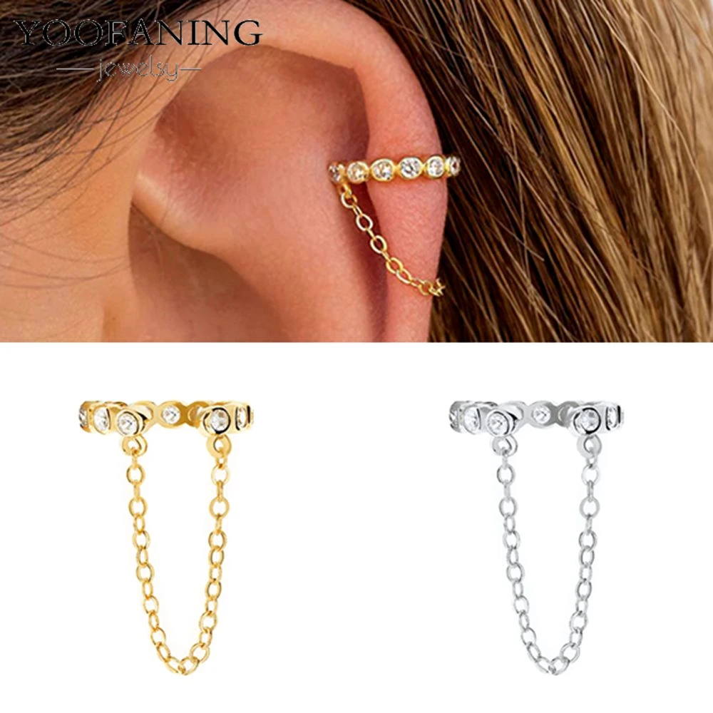 YOOFANING 1 stücke Licht Luxus Clip Ohrringe 925 Sterling Silber Stud Ohrclip Süße Nette Girly Elegante Zarte Pendientes Geschenk