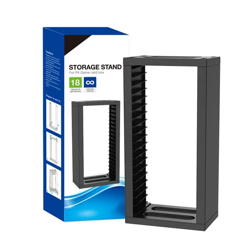 ABGN For Multifunctional Disic Storage Tower Games Discs Holder Vertical Stand 18 Game Disks Accessories