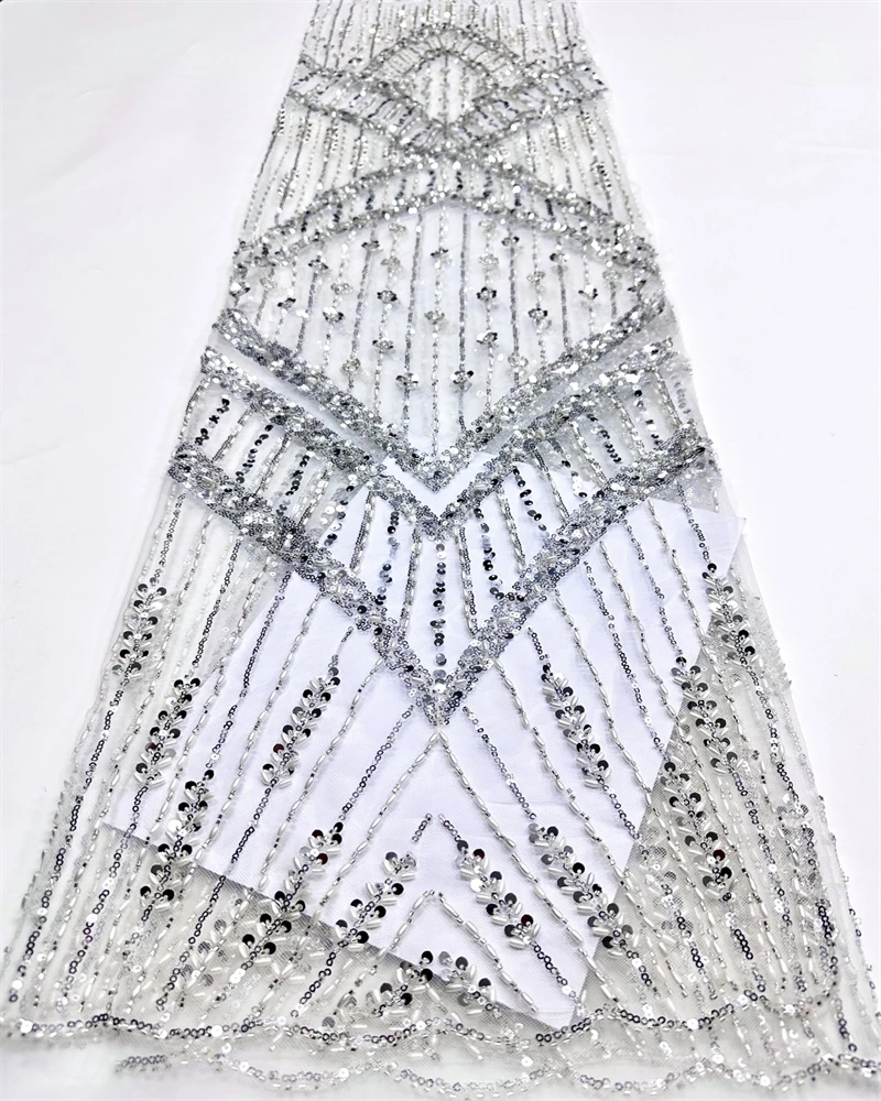 

Африканская свадебная кружевная ткань с блестками, вышивка бисером, нигерийский жених, высокое качество, французский тюль для свадьбы