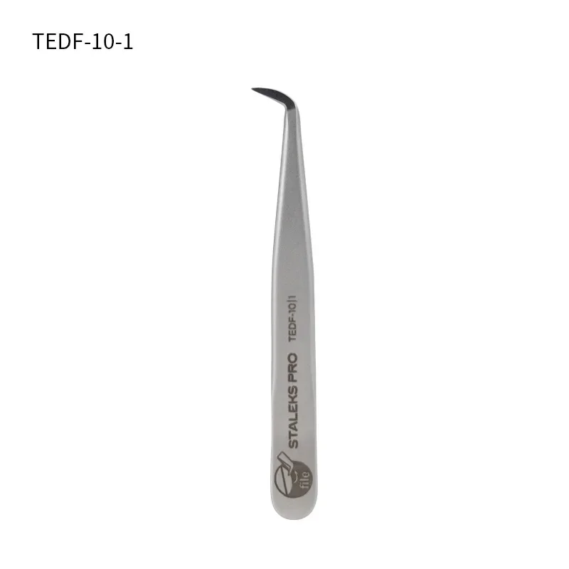 STALEKS TEDF-10-1 High-precision Stainless Steel Seriers Curved Tweezers Grafting Eyelashes ExtensionTool Nail Sand Strip Tools