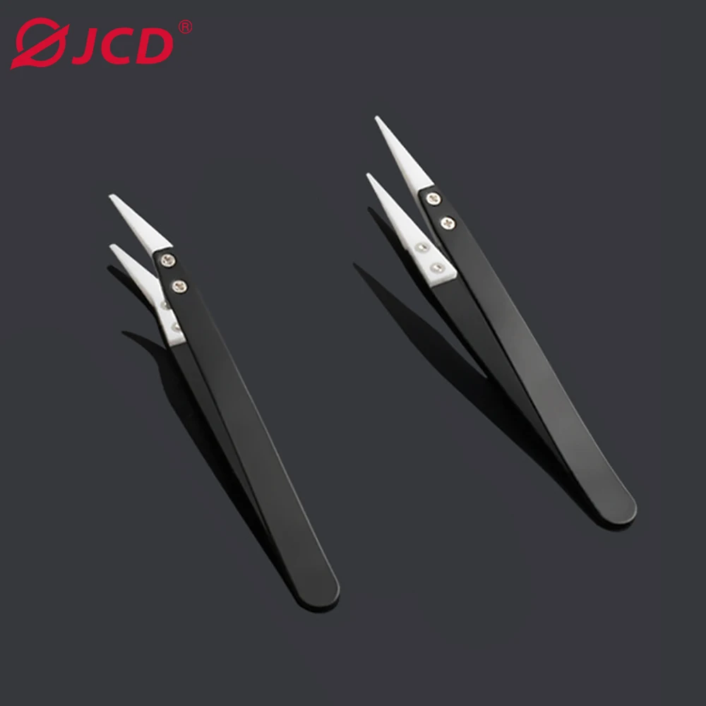 

Anti-Static Ceramic Tweezers Stainless Steel Industrial Ceramic Tweezers Insulated Straight/Curved Tip Black-Whit Tweezers