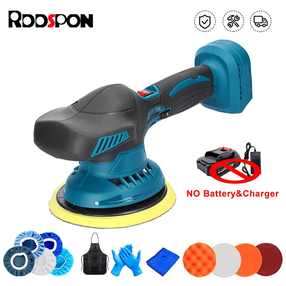 RDDSPON Cordless 21V Car Polisher 6 Gears Electric Polishing Auto Waxing Sanding Sealing Glaze Power Tool For Makita 18V Battery