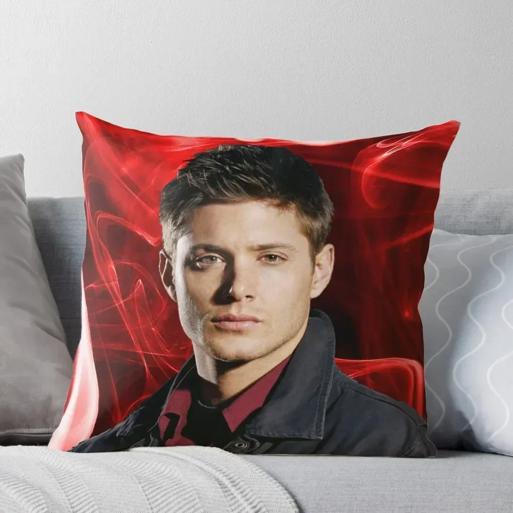 Dean Winchester (Jensen Ackles) - Red Smoke Throw Pillow Sofa Cushions home decor items pillow