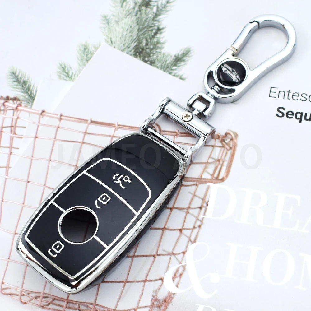 2 3 4 أزرار حافظة مفاتيح السيارة من البولي يوريثان لمرسيدس بنز A-B-C-M-CLA-CLS-E-G-GLB-GLC-GLE-R-SL الفئة AMG EQS EQC GLA W204 W211