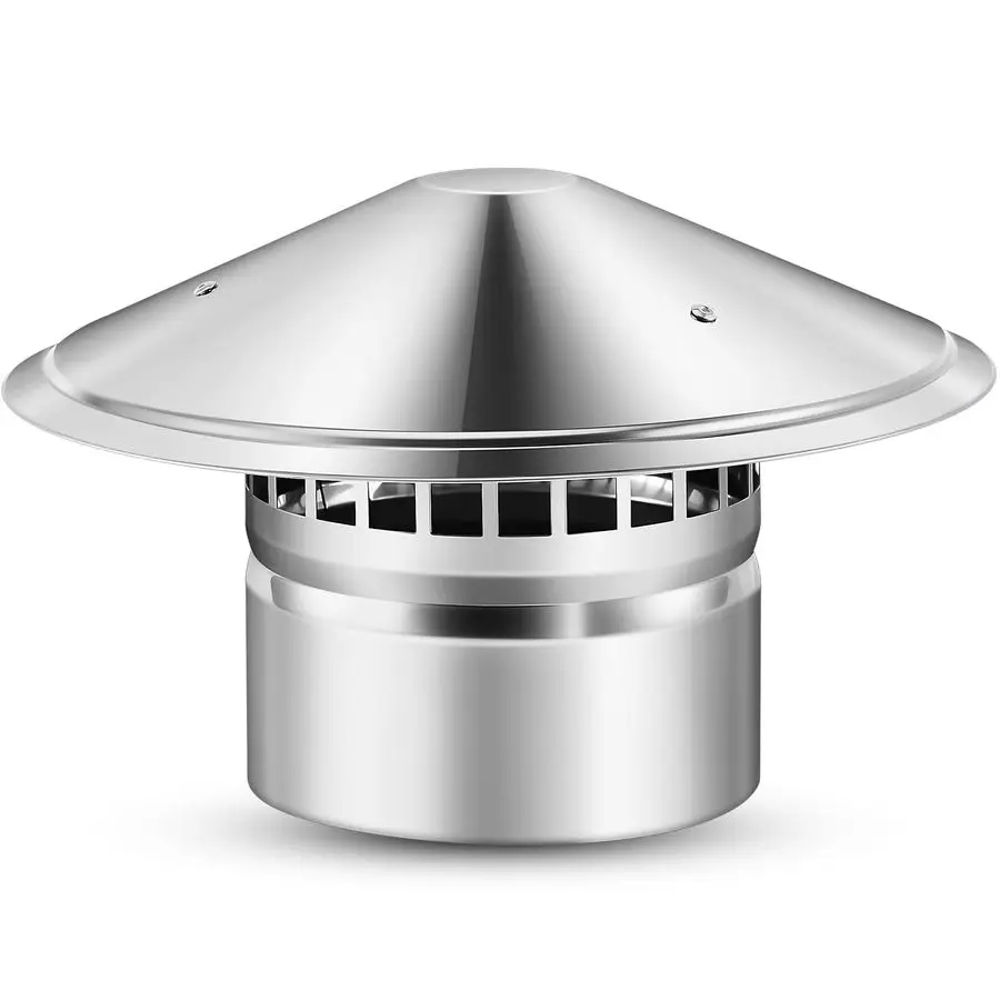 

6-дюймовая крышка для дымохода с экраном, нержавеющая сталь, серебристая, для наружного использования, для печи, для крыши, для камина