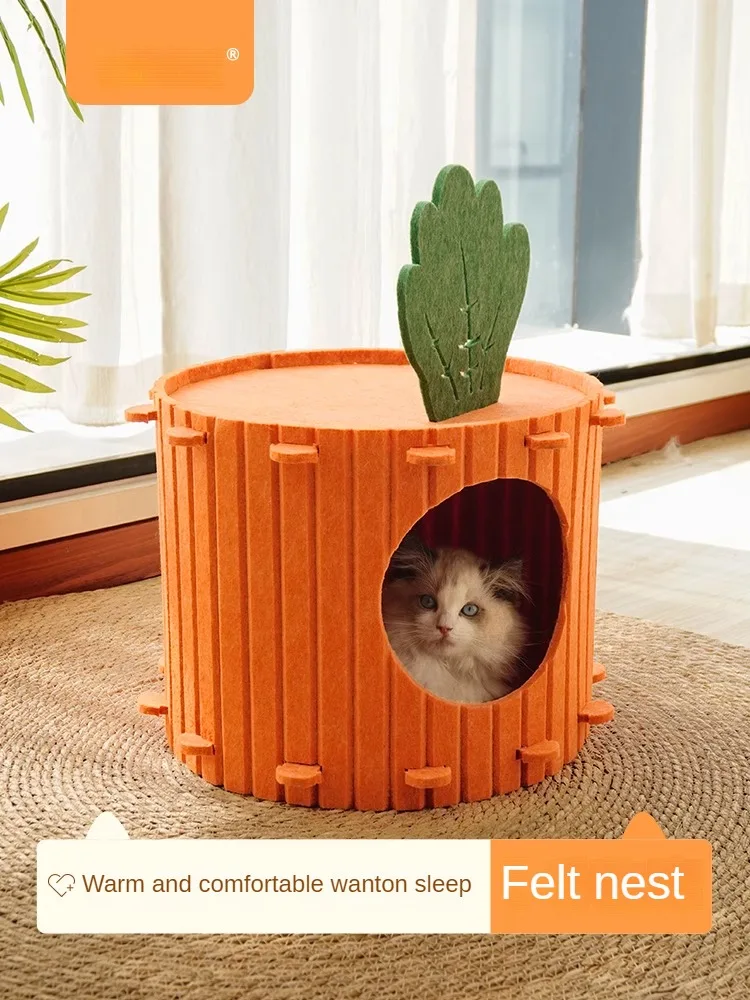 Carrot Cat House Double-deck Cat House Upper and Lower Layers Suitable for Multiple Cat Families Carrot House for Cats