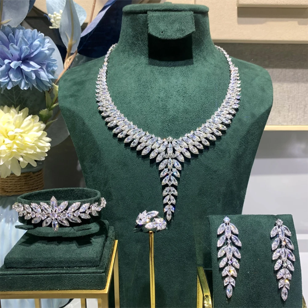 GODKI Famous Brand 2layers Luxury African Jewelry Sets For Women Wedding Party Zircon Crystal Dubai Bridal Jewelry Set Gift