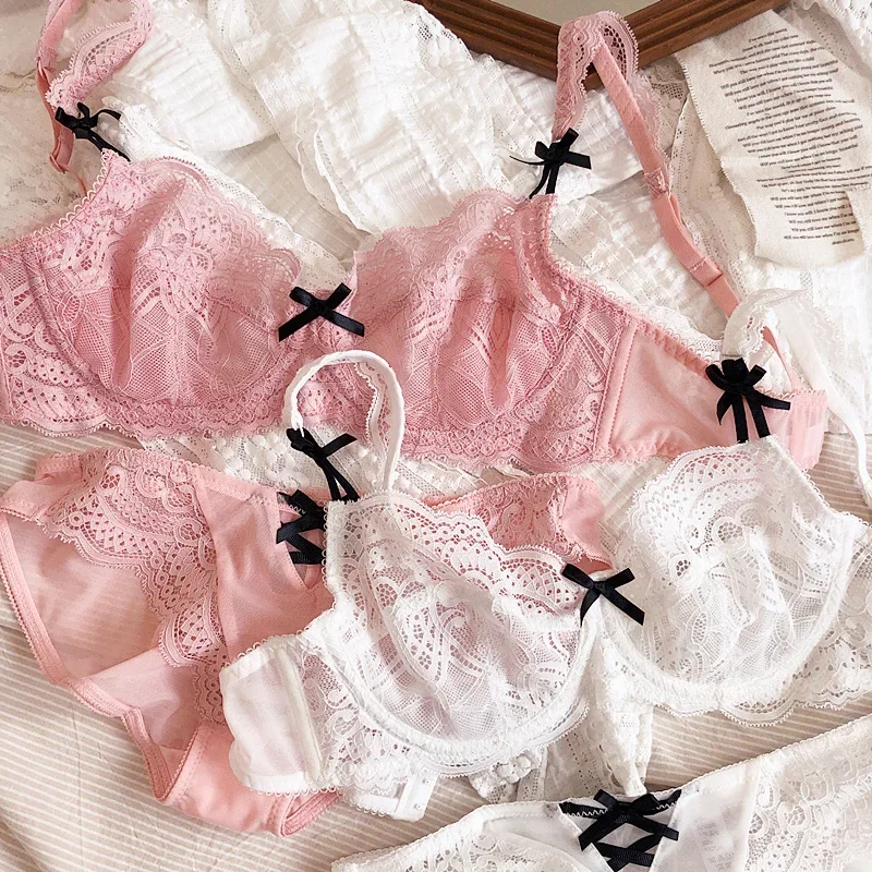 حمالة صدر دانتيل رفيعة للغاية للنساء مثيرة لدعم الجزء العلوي ومضادة للترهل، مجموعة ملابس داخلية شفافة