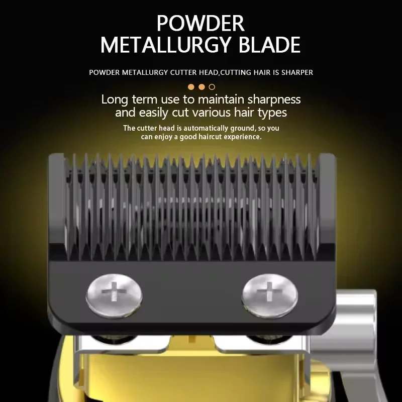 Kemei KM-1698 مقص الشعر للرجال 9000 دورة في الدقيقة 10 واط عالية الطاقة كامل المعادن DLC شفرة LED عرض المهنية قص الشعر المتقلب