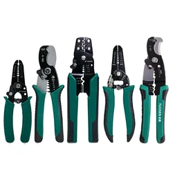 Wire Crimper/Stripper Multifunction Cable Cutter Crimper Plier Electrician Crimping Tool Hand Tools Pliers Green 6/7/8 inch