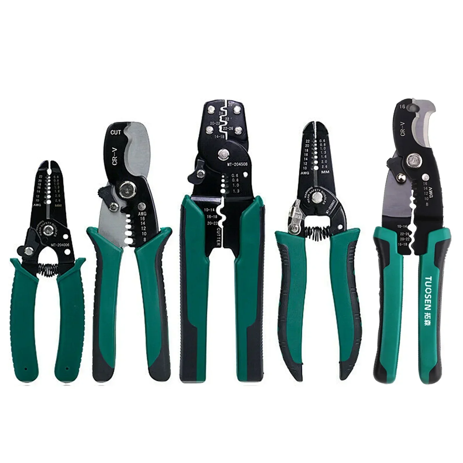 Imagem -02 - Multifuncional Wire Crimper e Stripper Cabo Cutter Alicate Eletricista Crimping Tool Ferramentas Manuais Alicate Verde 8