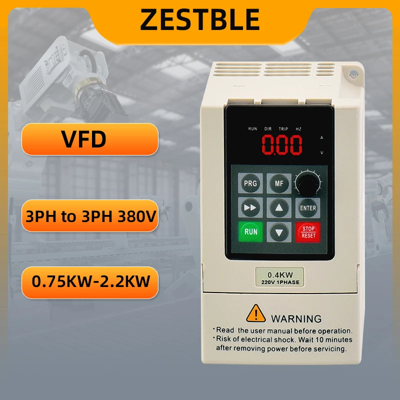 VFD 380V 0.75KW 1.5KW 2.2KW Water Pump Motor Speed Controller Frequency Regulator AC Drive Economical Inverter