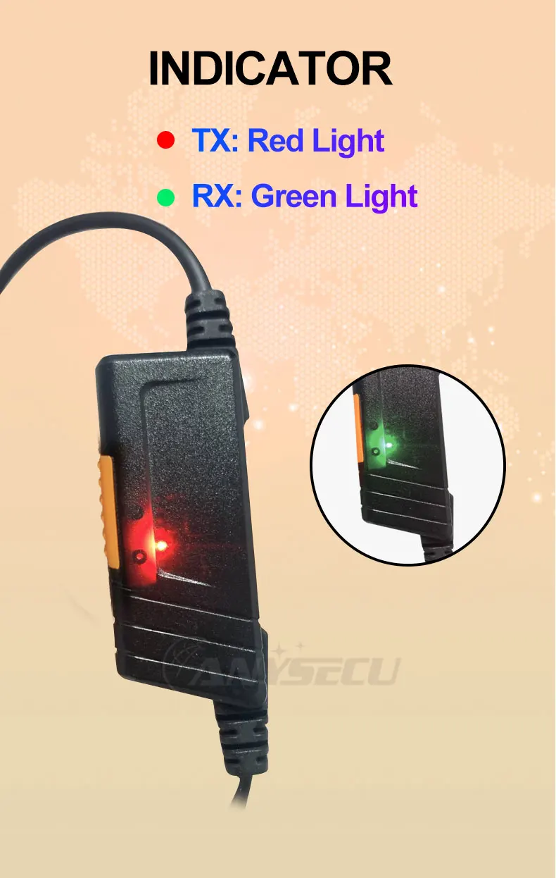 2PCS Walkie Talkie Headset Kopfhörer Kopfhörer Für Kenwood Baofeng UV-5R UV82 UV-17 UV 32 Tytera TC-UV8000 ANYSECU DM-A6 AC-215R – Detail 5