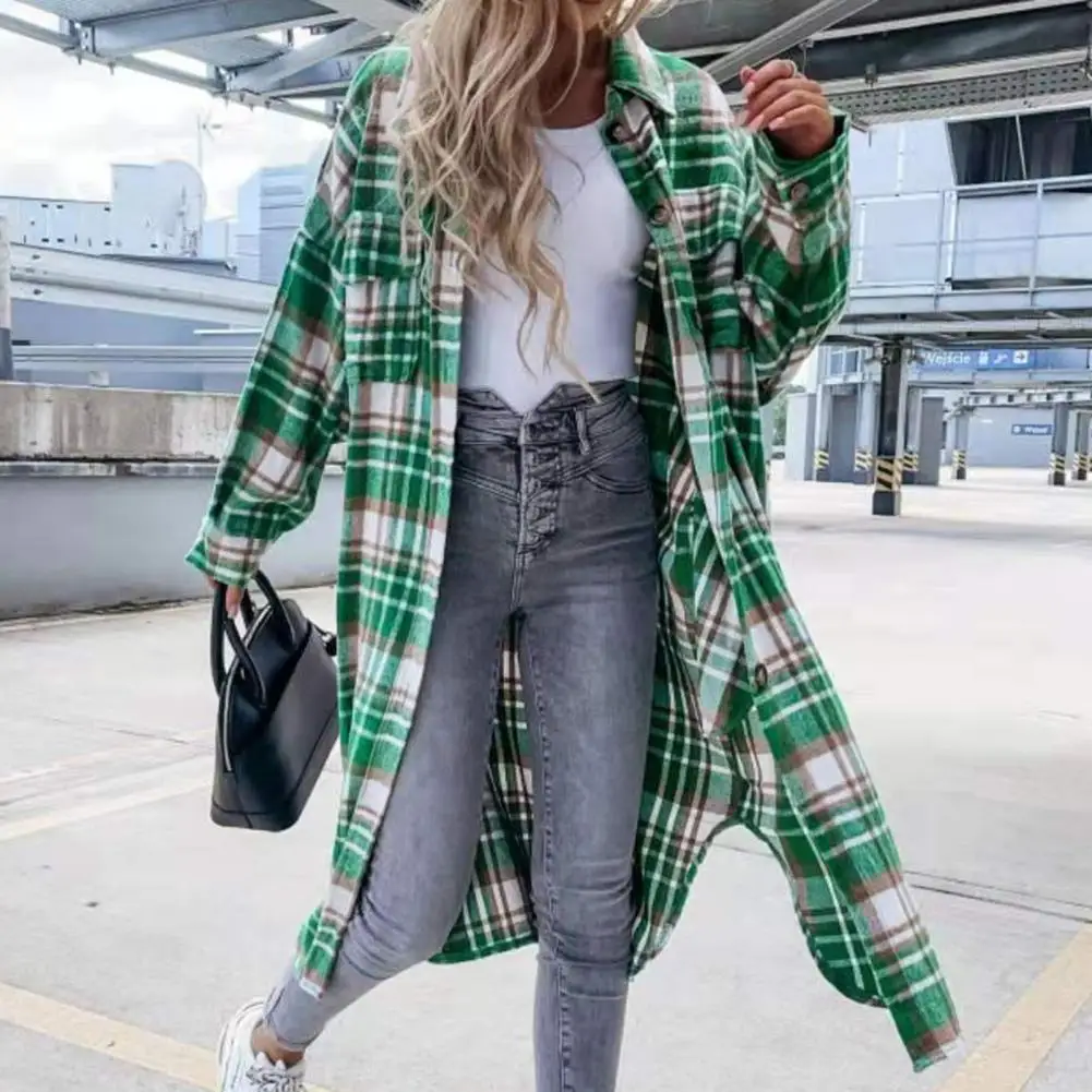 Spring Autumn Plaid Elegant Fashion Women Shirt Harajuku Loose Casual All Match Lady Tops Long Sleeve Korean Style Button Blusa