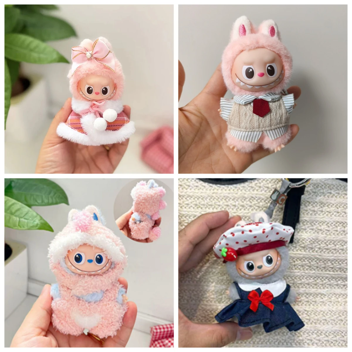 ชุดตุ๊กตา Labubu 4.0 รุ่นดั้งเดิม ลายกระต่ายเท่ห์ ตัวตลก กุ้งหลากสี ชุดคริสต์มาส ชุดฤดูหนาว สำหรับตุ๊กตาขนาด 10.5 ซม.