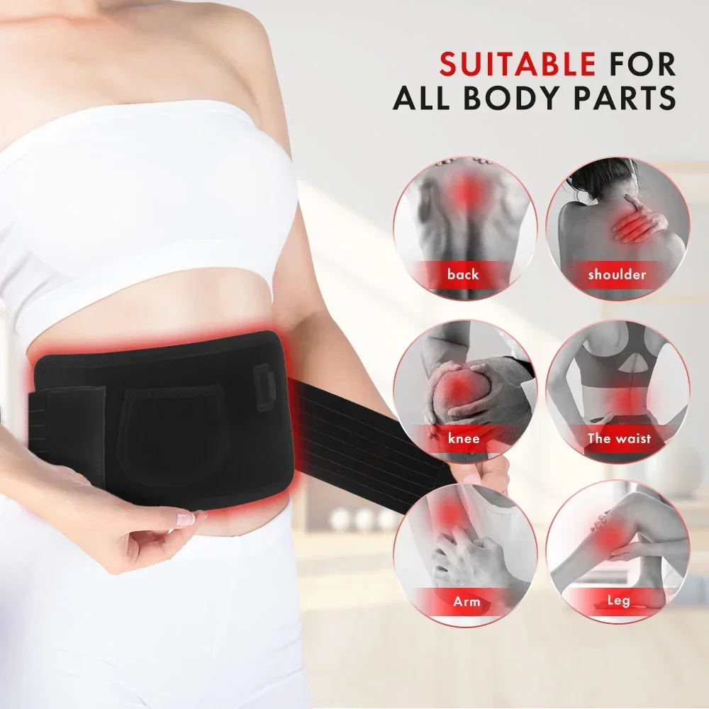 60 LEDs Red＆Infrared Light Therapy Belt for Pain Relief 850nm 660nm Burn Fat Wrap Slimming Machine Back Waist Heat Pad Full Body