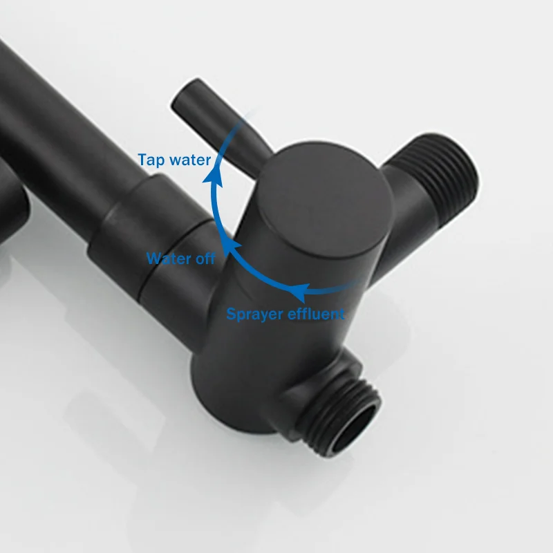 Pot Filler Faucet Wall Mount Matte Black/Chrome/Brushed Solid Brass Double Joint Swing Arm Folding Kitchen Tap with Sprinkler