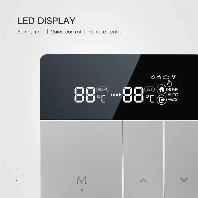 European Standard Silver Temperature Controller For Tuya  APP  Gas Boiler Electric Water  Floor Heating Smart WiFi Thermostat