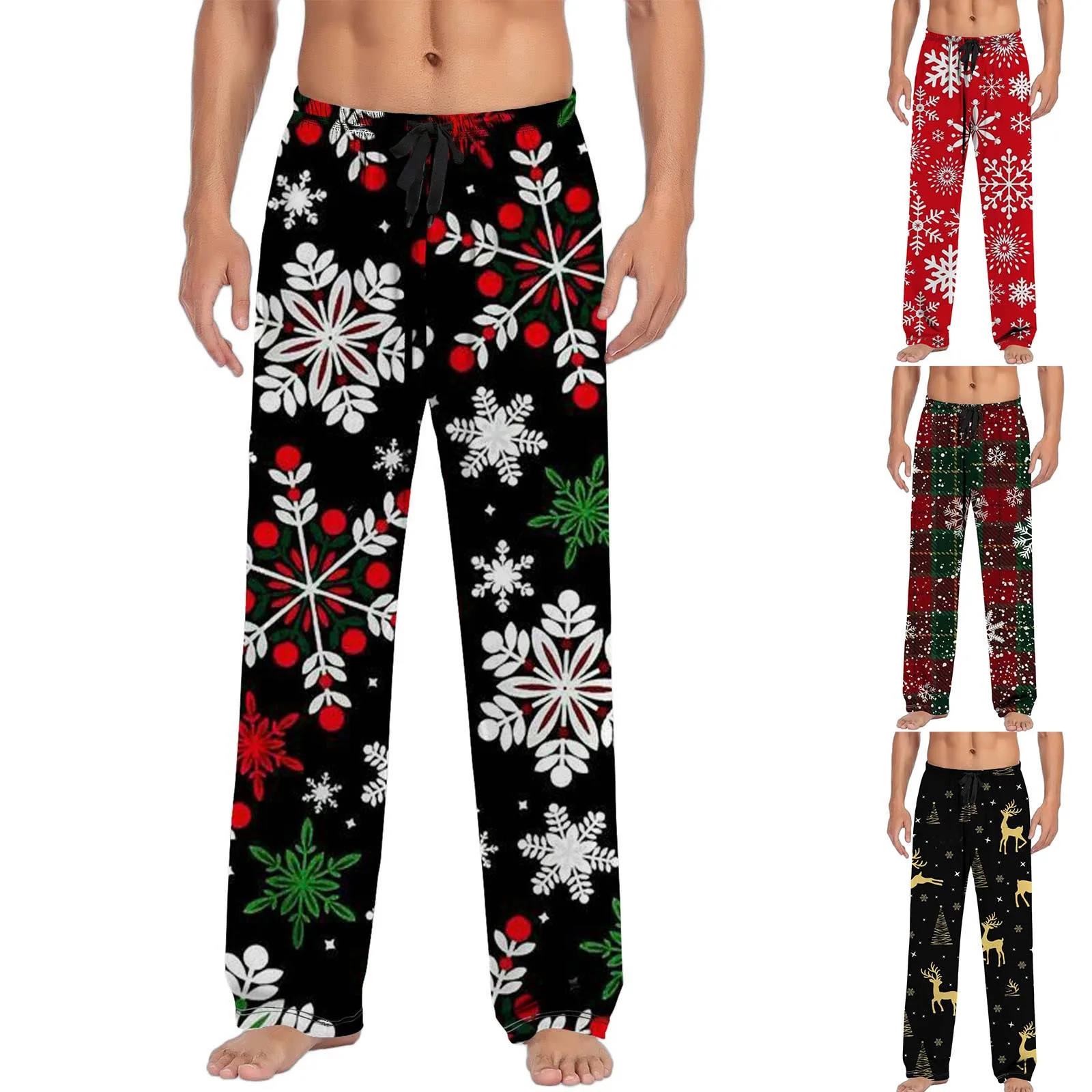 Christmas Mens Casual Pants Pajamas With Drawstring And Pocket Christmas Pants Cut Jean Boys Winter Clothes Size 6