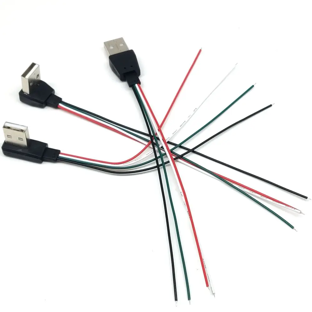 لتقوم بها بنفسك 5 فولت كابل 4 دبوس USB 2.0 حافلة واحدة ذكر 4 دبوس جاك شاحن كابل شحن تمديد المكونات سلك الطاقة الأساسية