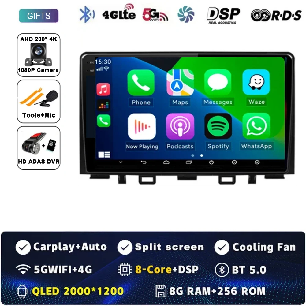 TIEYEZ Android 15 Carplay Auto Auto Radio GPS Multimedia Video Player Stereo BT Für Kia RIO Stonic YB 2016 2017 2018 2019 2020 2021 2022 10
