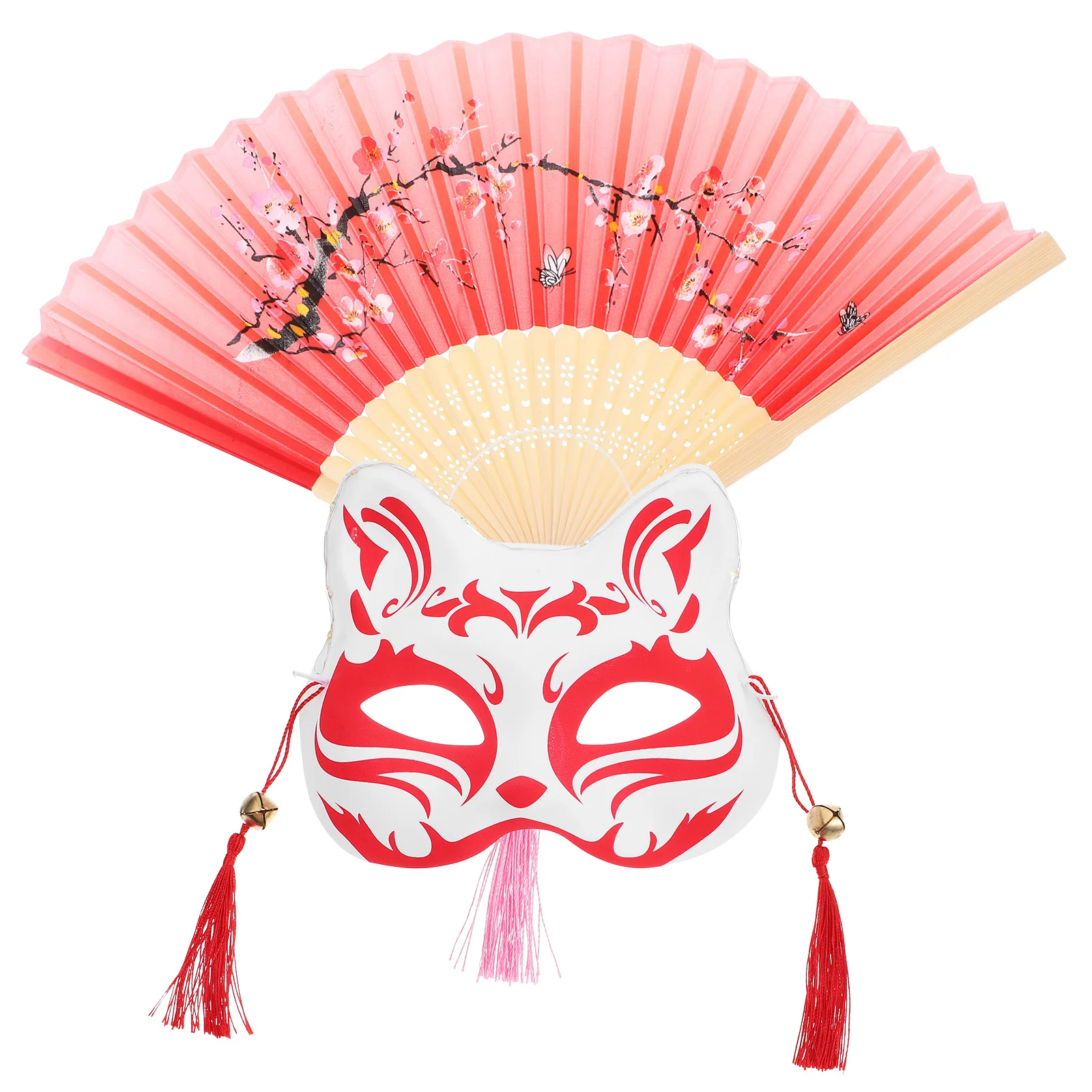 

1 комплект, маска лисы, складной веер, косплей, фестиваль, маскарадная вечеринка, маска, реквизит, аксессуар для костюма, веер для вечеринки