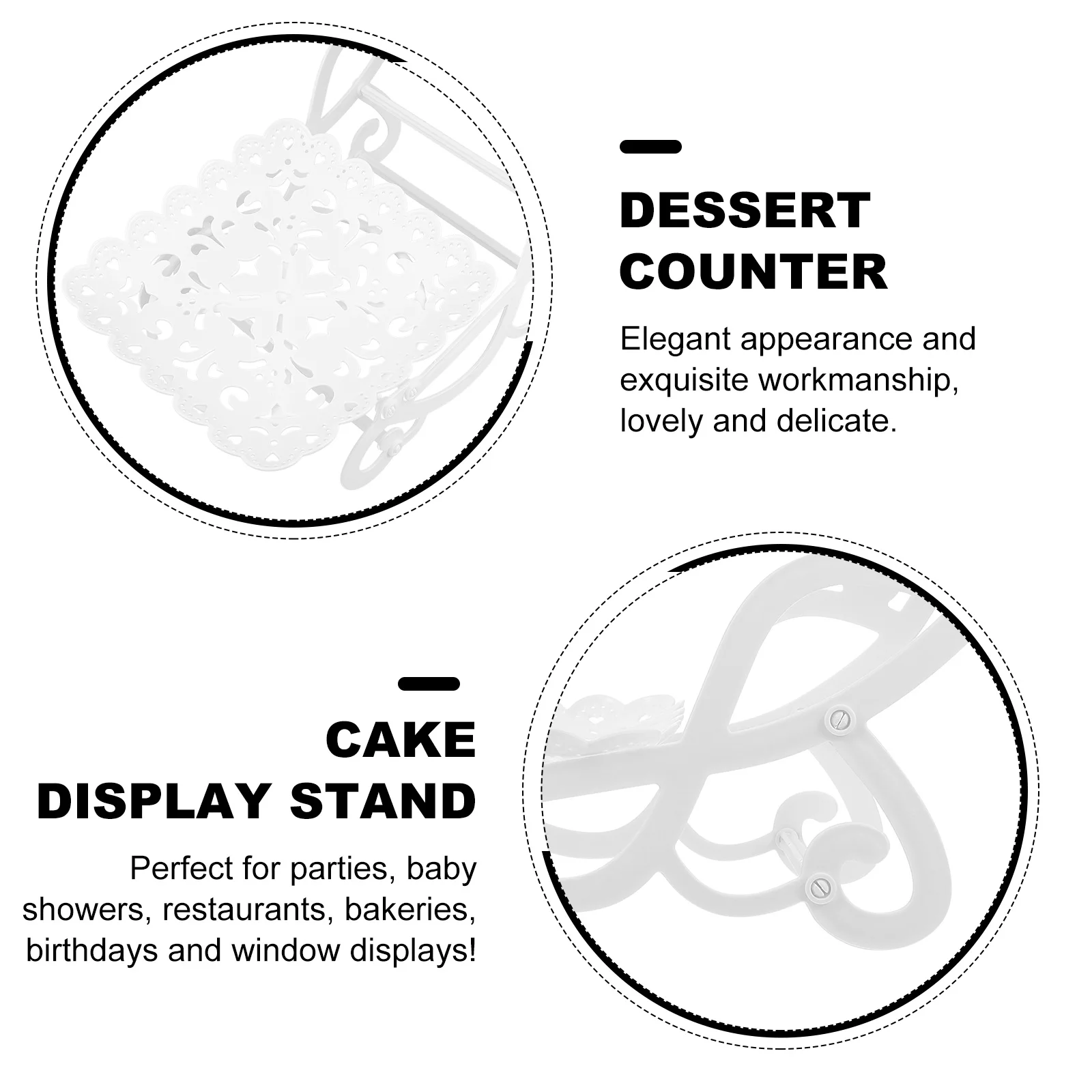 

Cake Display Figurine Plastic PP Fruit Storage Elegant Cake Display Plate Rack for Birthday Party Dessert Decor