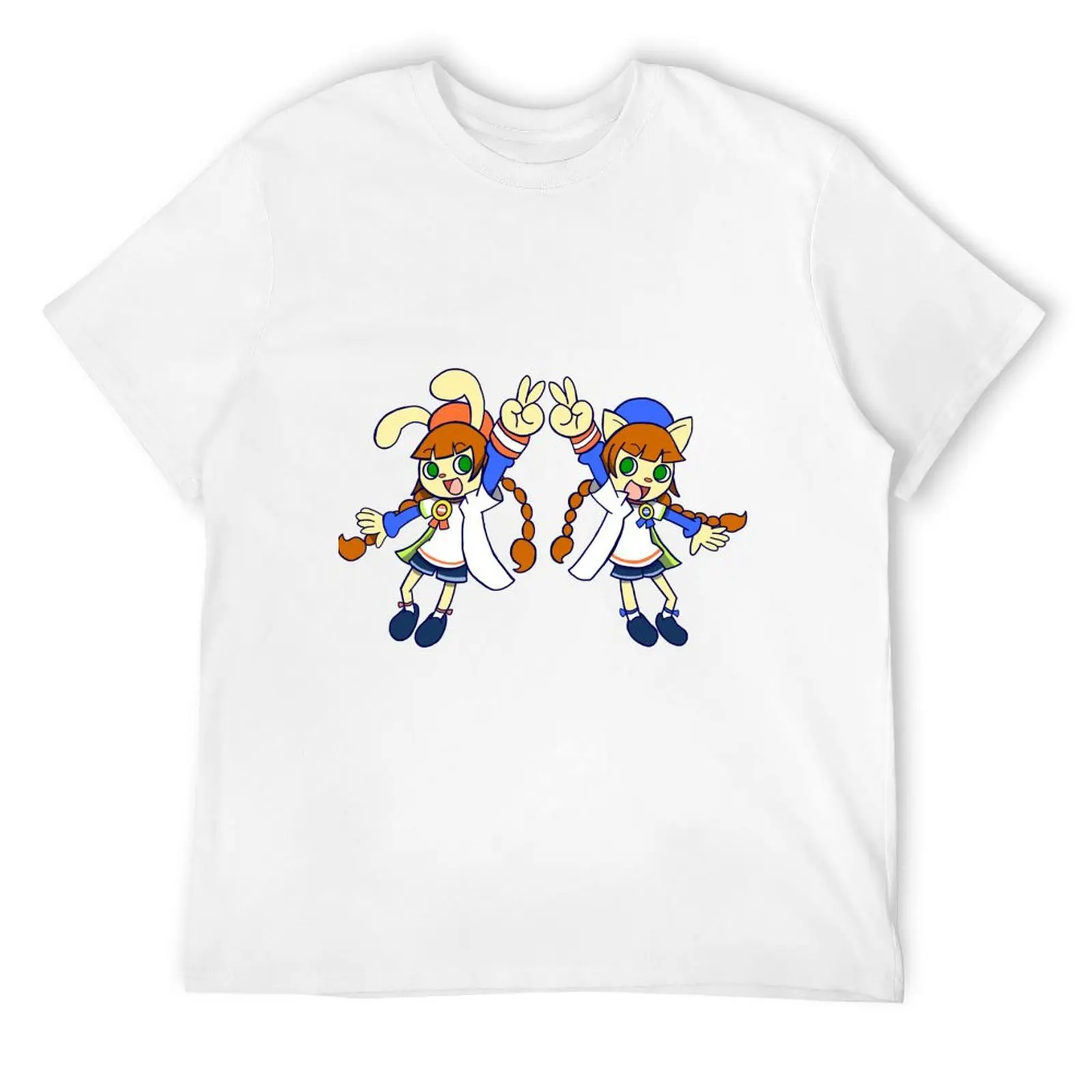 

Pop'n Music Peace Mimi and Nyami T-Shirt clothes Louboutins slim fit t shirts for men