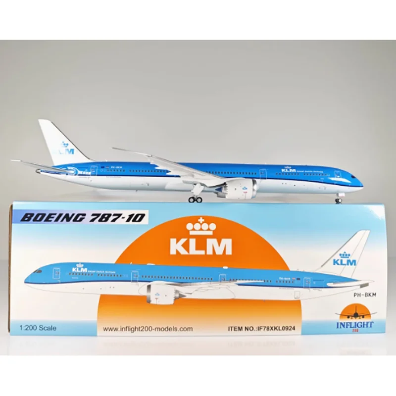 Diecast 1/200 Scale KLM B787-10 PH-BKM Alloy Aircraft Model Toy