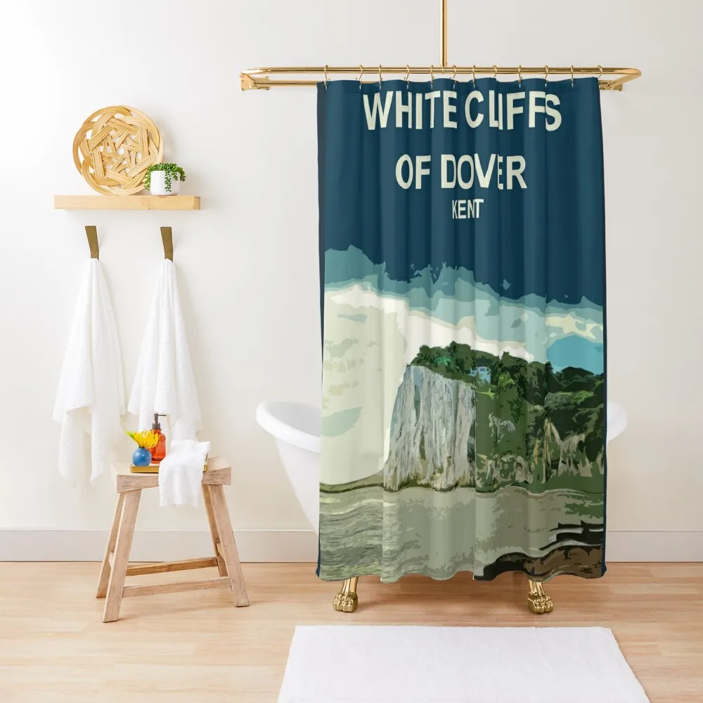 

White Cliffs of Dover, Kent, England. British coast Shower Curtain Bathroom Decor Accessories For Shower And Services Curtain