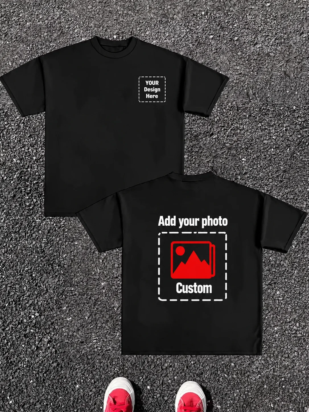 Custom Couple Summer T-Shirts Loose Fit Casual Cotton Short Sleeve Soft All-Match Team Workwear with Personalized Pattern
