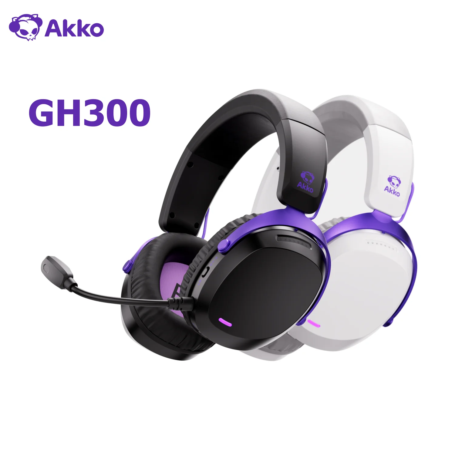 Akko Wireless Gaming Headset Quad-Mode 7.1 Virtual Surround Sound Ultra-low latency Head-mounted Music Esports Headphones GH300