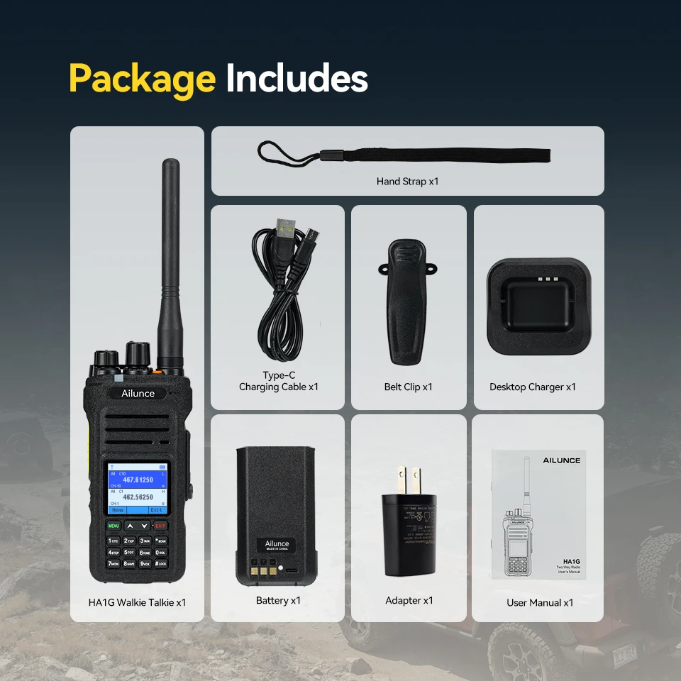 Retevis Ailunce HA1G GMRS Handfunkgerät mit Kabel, IP67 wasserdicht, NOAA Wetterwarnung, 2800mAh Akku, Repeater-Funktion – Detail 12