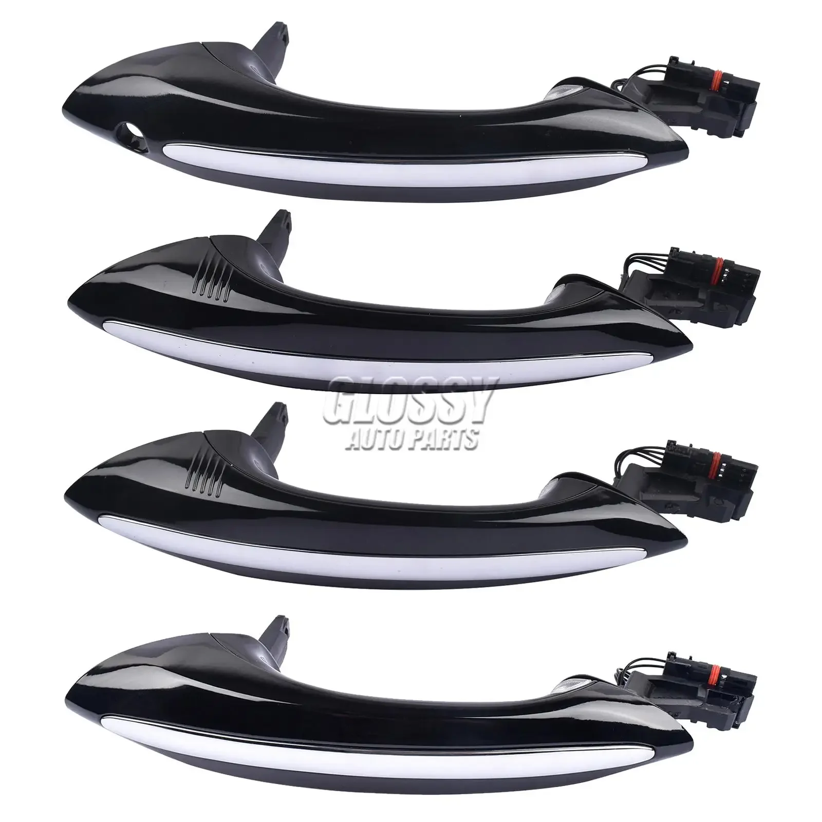 AP03 4Pcs Front Rear L/R Black Door Handle For BMW 5 6 7 SERIES F07 F10 F11 F06 F12 F13 F01 F02 F03 F04