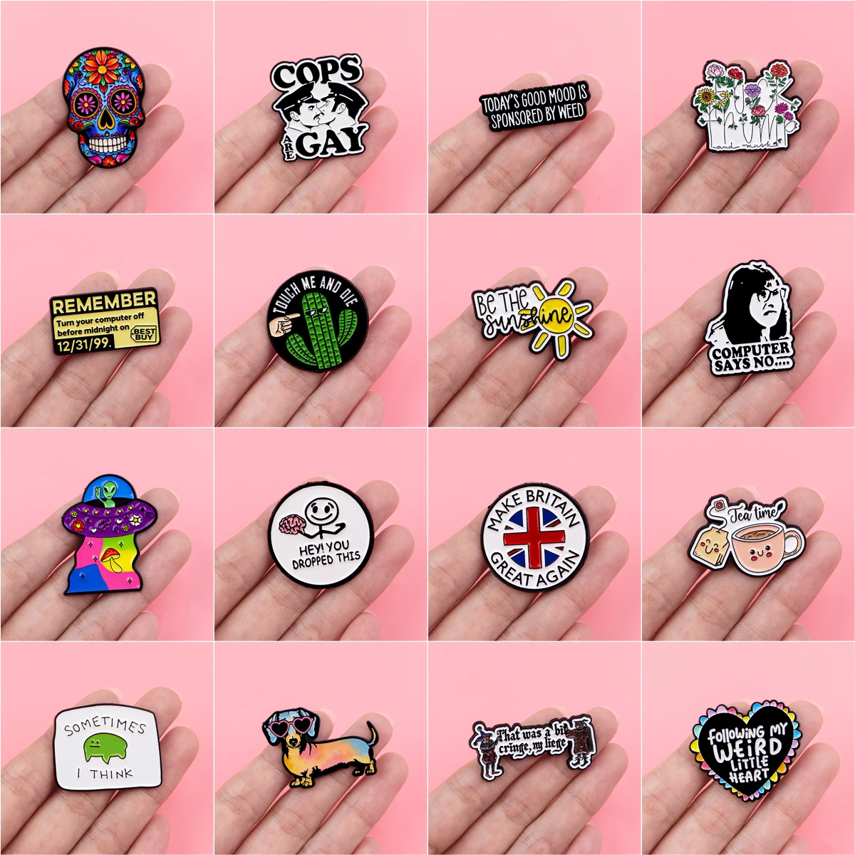 Cartoon Dog Enamel Pins  Mexico Skull Brooches Badge Lapel Pin For Backpack Clothes Accessories Creative Jewelry Birthday Gifts