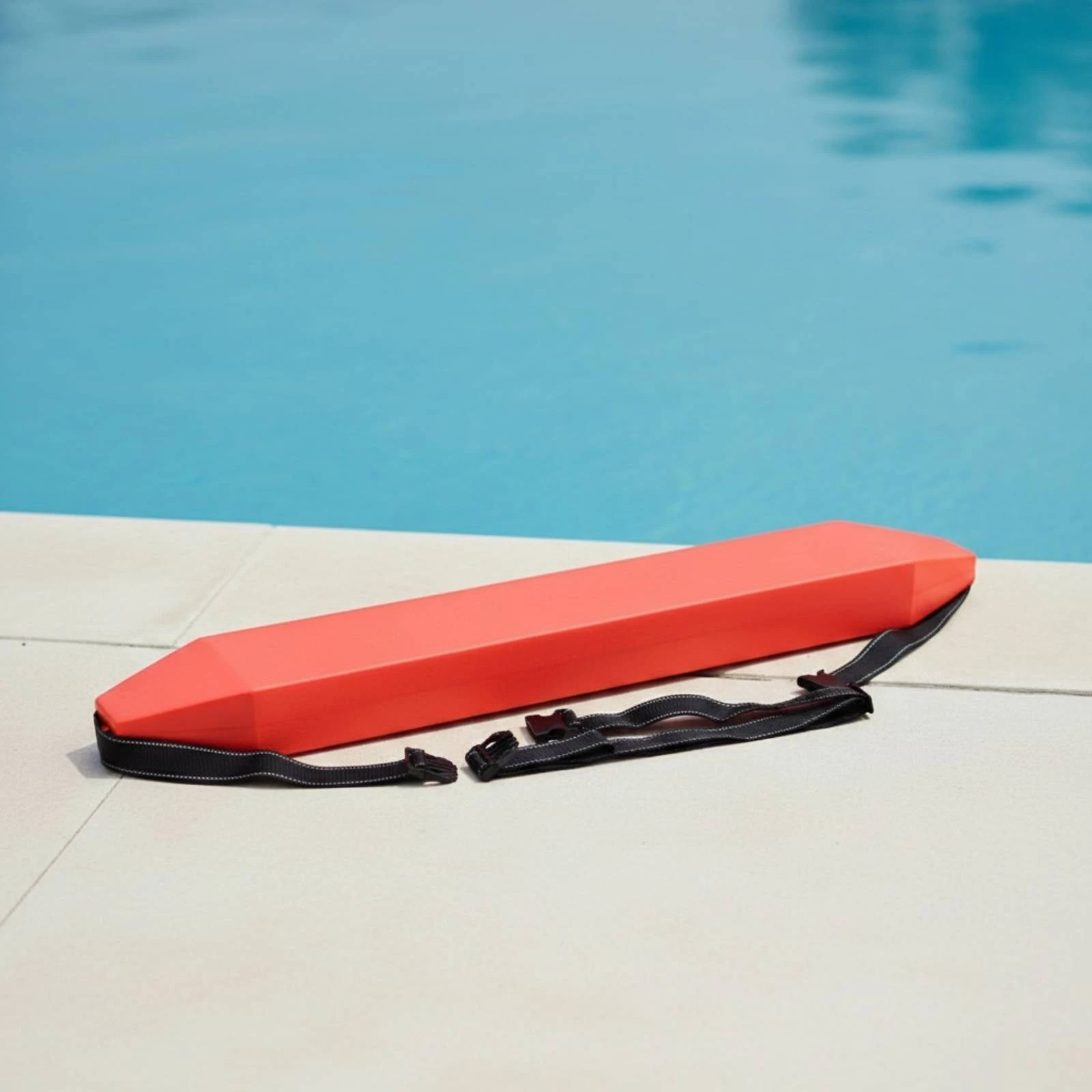 Buoy with Strap Narrow Rescue Tube Torpedo Buoy Lightweight Hard Buoyancy Aid Compact for Lifeguards, Open Water, Pool