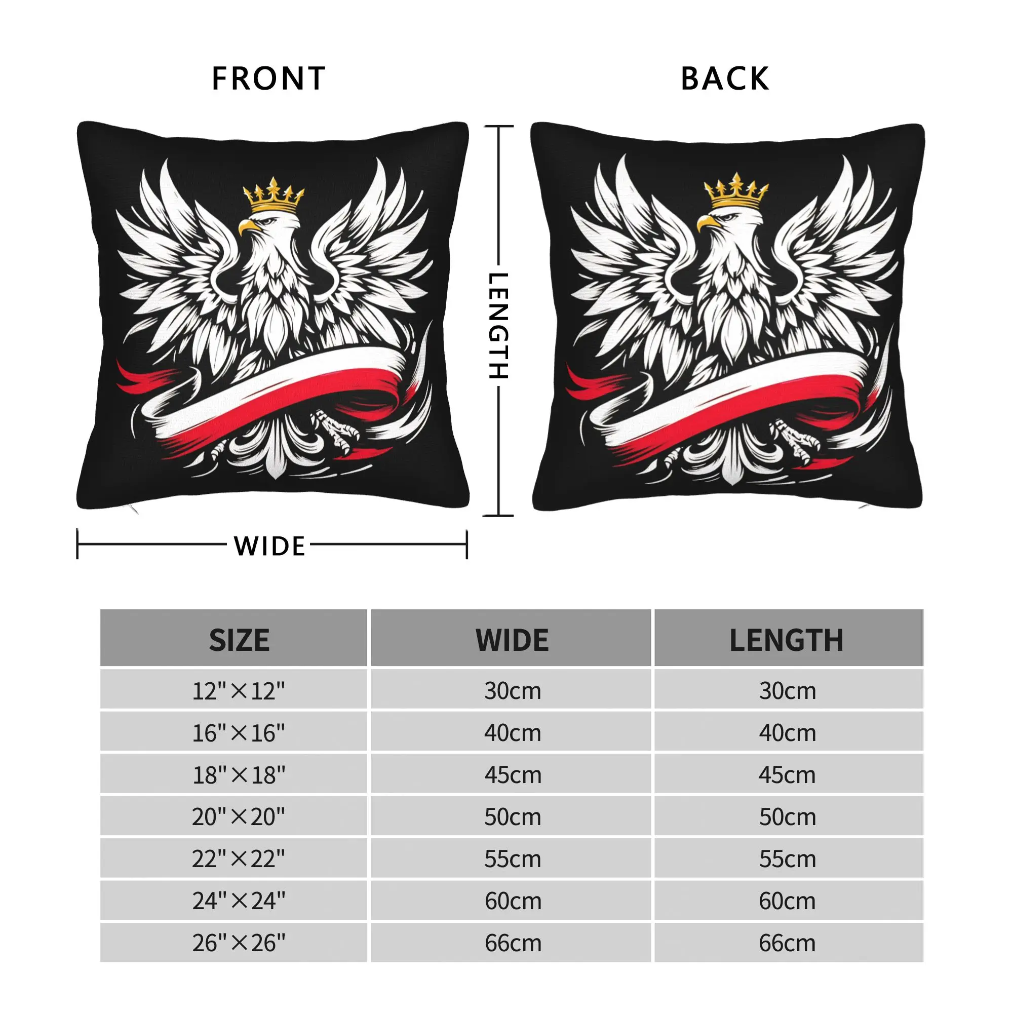 Poland Polska Eagle Flag  Pillow Case  Vintage Pillow Cover Print Pillowcases For Sofa Couch Bed Living Room