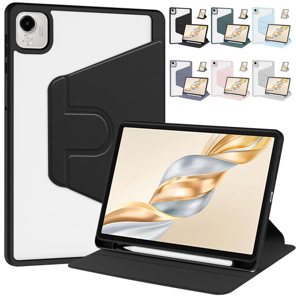 For Honor Pad X9a 11.5 inch 2025 Case ELN2-W29 Rotating With Pencil Holder Acrylic Back Funda Honor Pad X10/X9 Pro 11.5